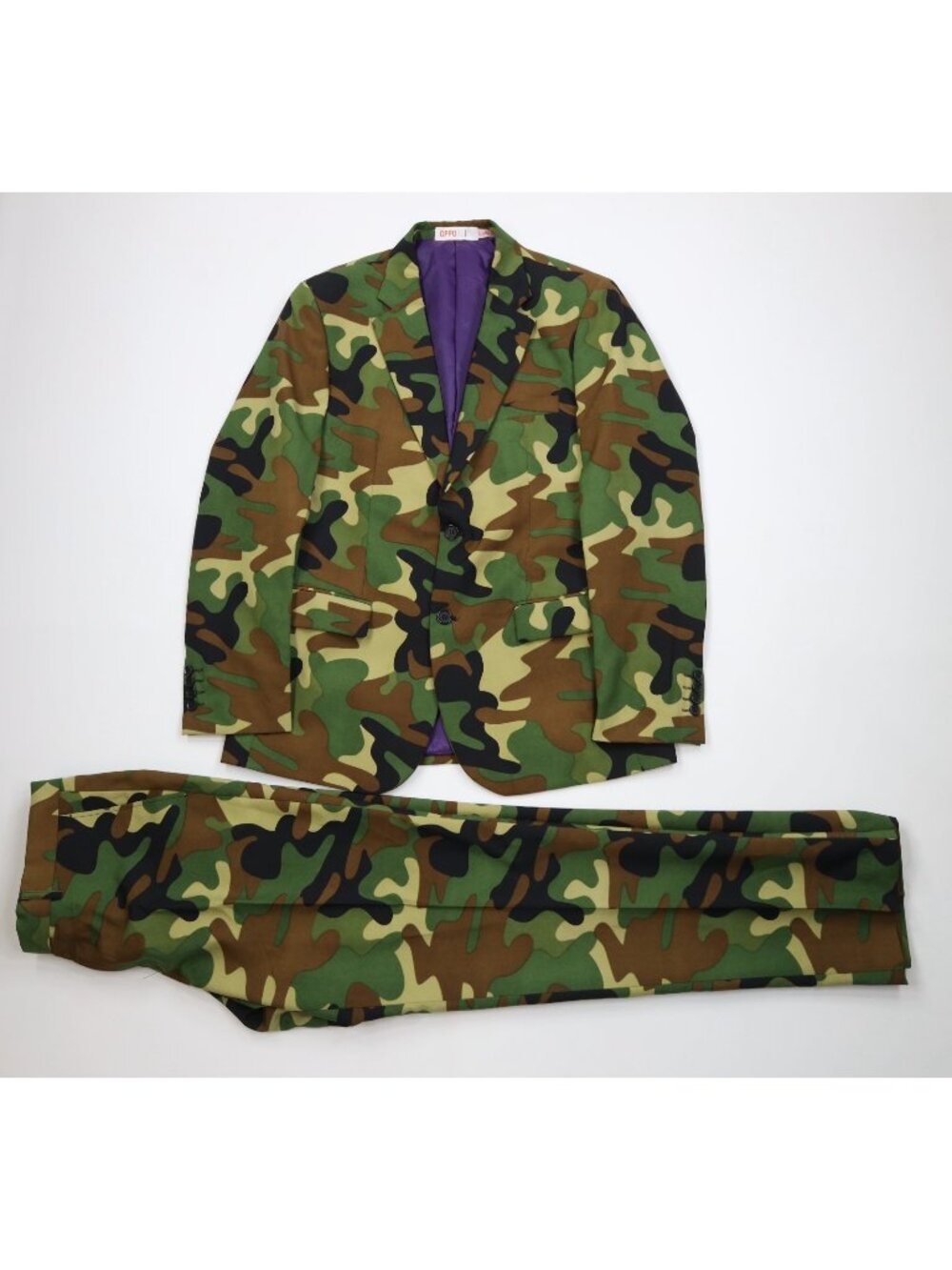 Vintage Y2K Streetwear Mens 42R 2 Piece Knit Camouflage Suit Wedding 34x34 Pants